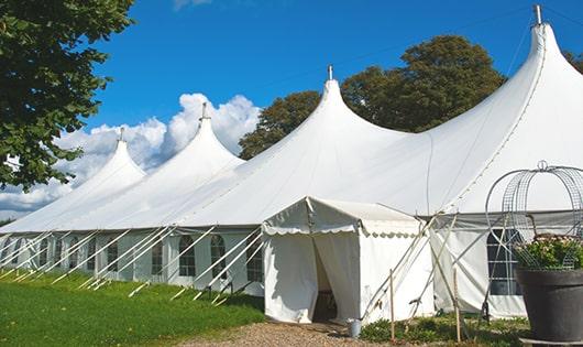 high-quality portable restrooms stationed at a wedding, meeting the needs of guests throughout the outdoor reception in Clyde Hill WA